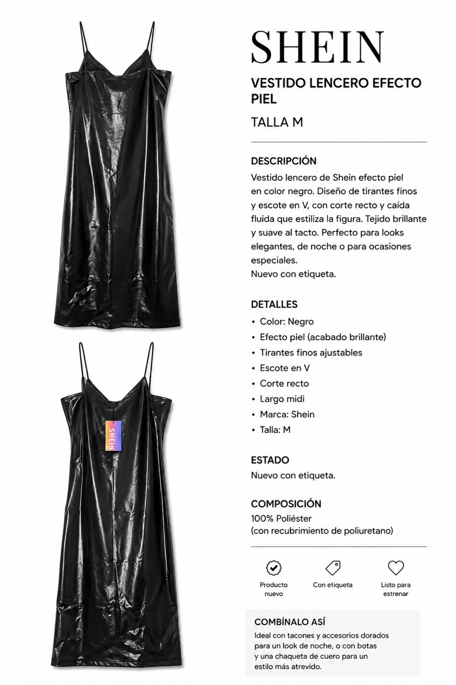 Robe effet cuir – photo 3